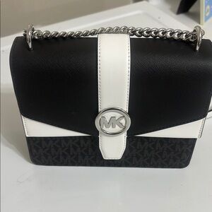 Michael Kors Black and White Shoulder Bag